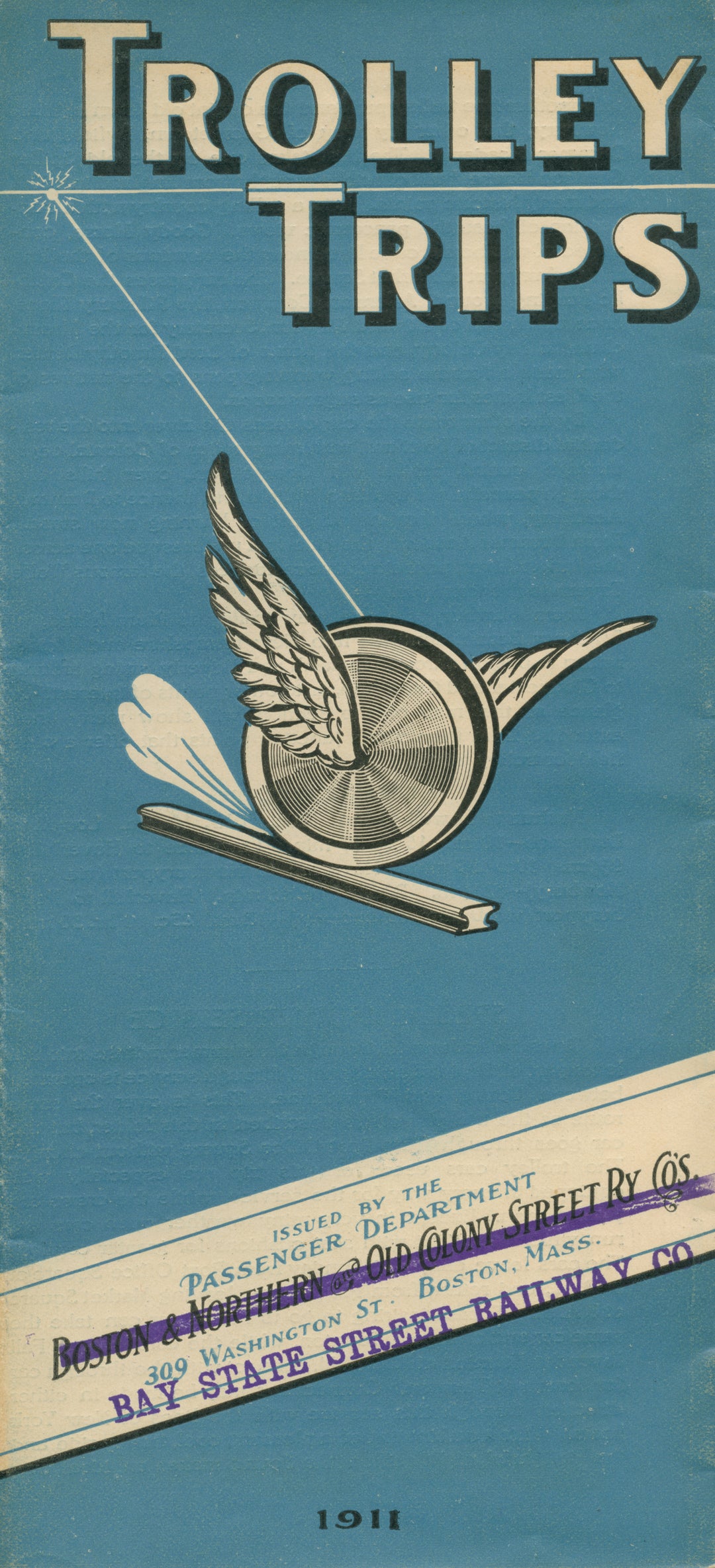 Bay State Street Railway Co. (Massachusetts) Trolley Trips Brochure Cover 1911
