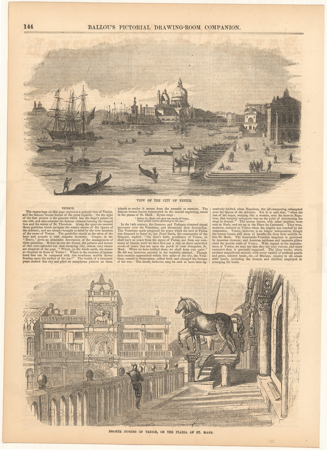 Ballou's Pictorial 1856: Venice, Italy
