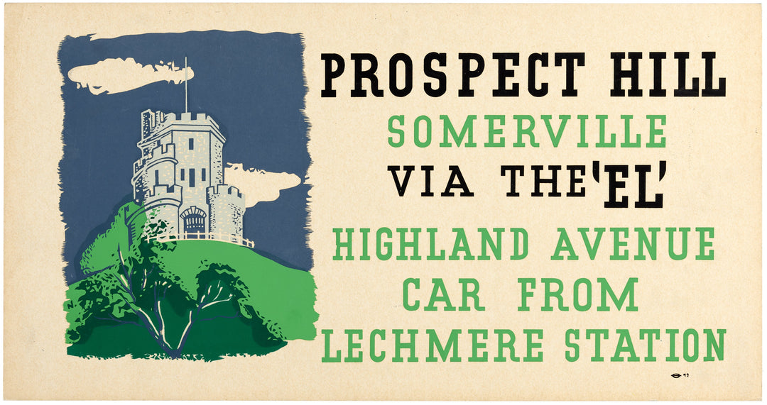 Prospect Hill, Somerville Via The "EL" Vintage Boston Elevated Railway Co. Ad
