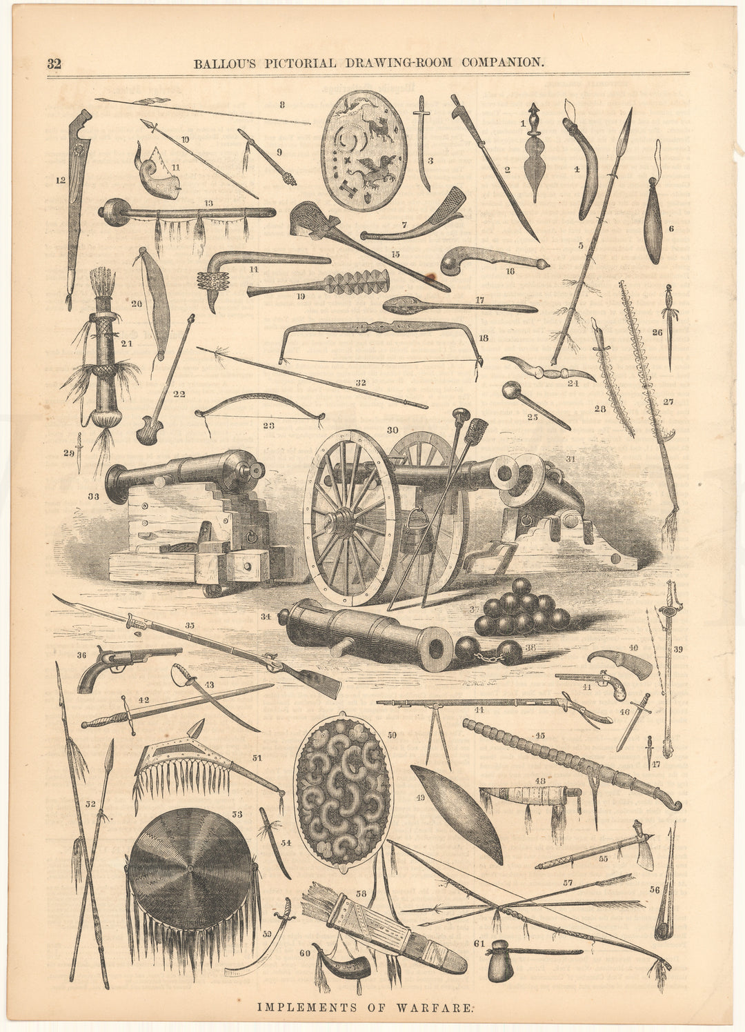 Ballou's Pictorial 1856: Implements of Warfare