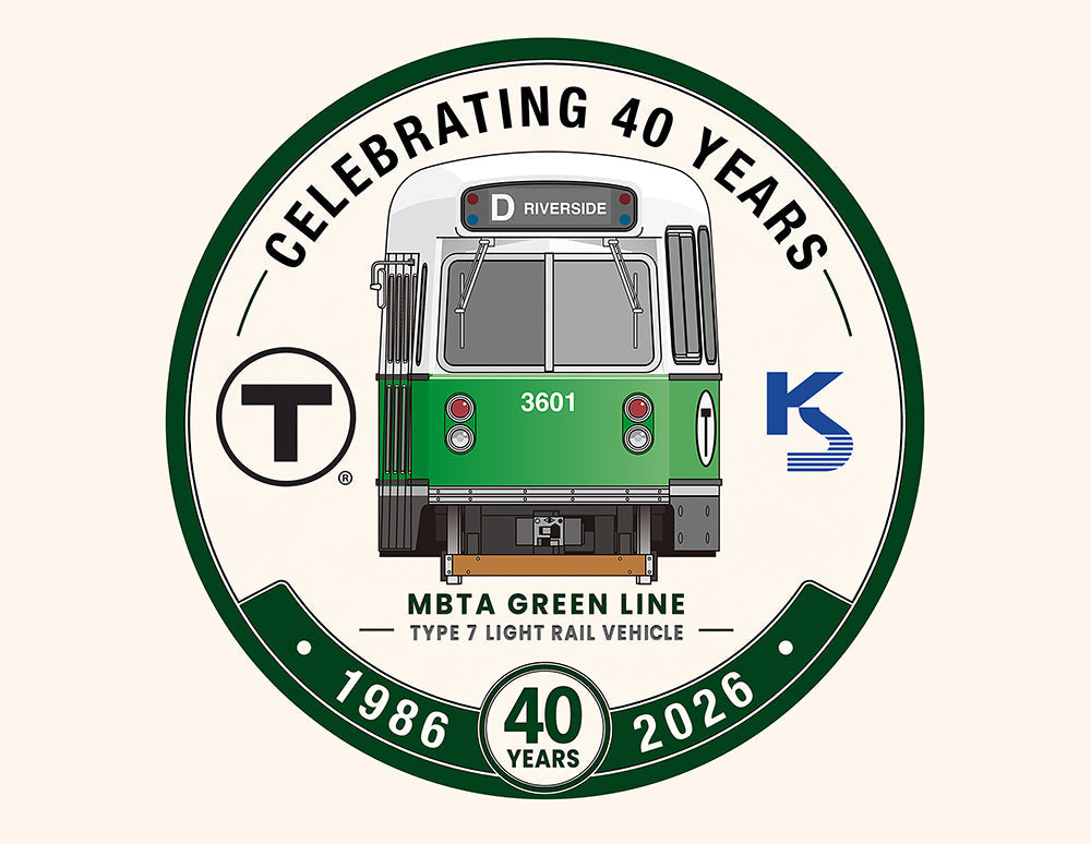 Boston MBTA Green Line Type 7 LRV 1986-2026 40 Years Commemorative Print