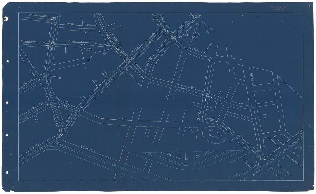 West End Track Milage Map 1892 Plate 16: Boston, Massachusetts