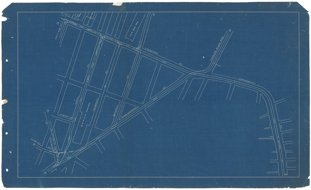 West End Track Milage Map 1892 Plate 19: Boston, Massachusetts