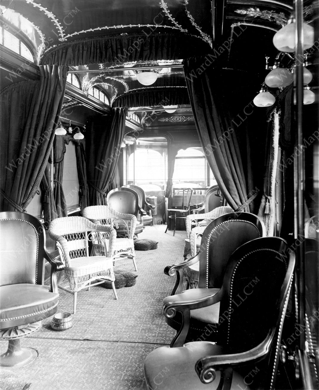Boston Elevated Railway Co. Parlor Streetcar #101 Interior Circa 1905