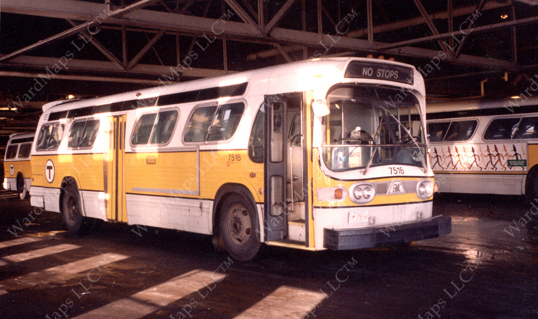 MBTA Bus #7516 at Lynn Garage, Massachusetts Circa 1980s