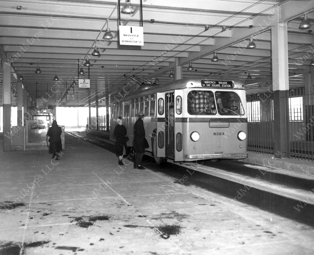 Day Square Station Busway, East Boston, Massachusetts, January 8, 1952