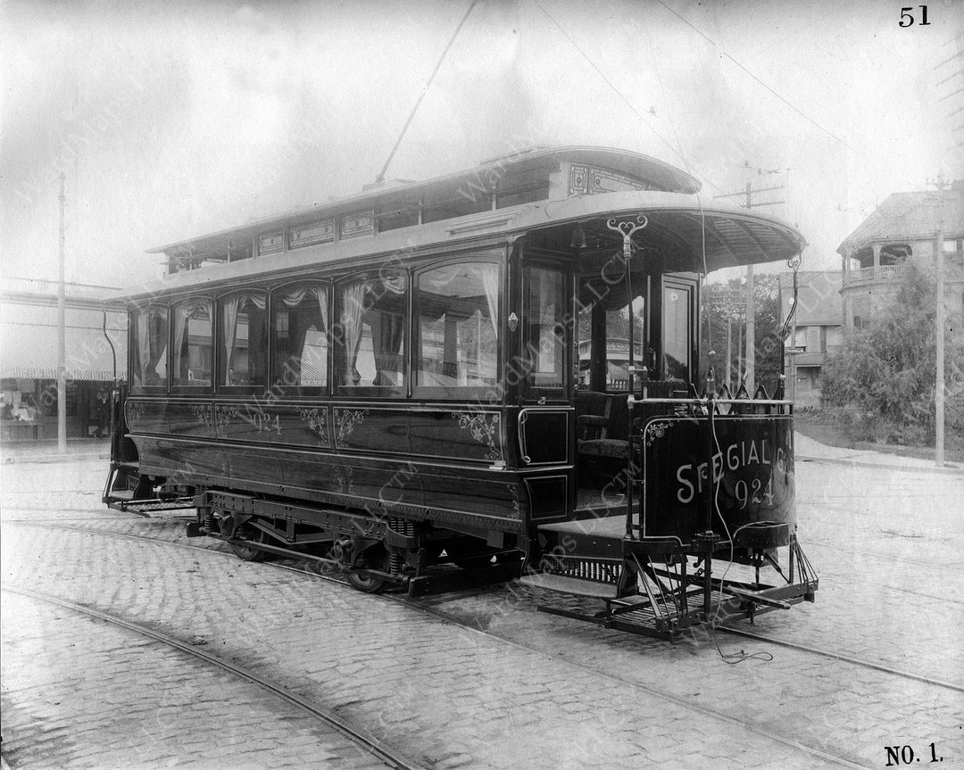 West End Street Railway Co. Parlor Streetcar #924 1896
