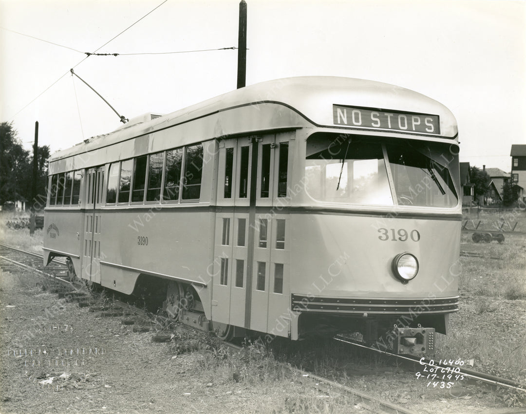 Boston Elevated Railway Co. PCC Car #3190 Exterior 1945