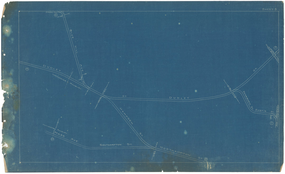 BERy Track Milage Map 1908 Plate 05: Roxbury, Massachusetts