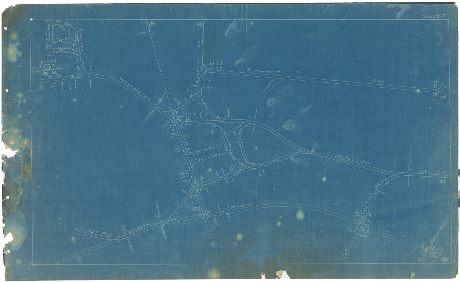 BERy Track Milage Map 1908 Plate 07: Roxbury, Massachusetts – WardMaps LLC