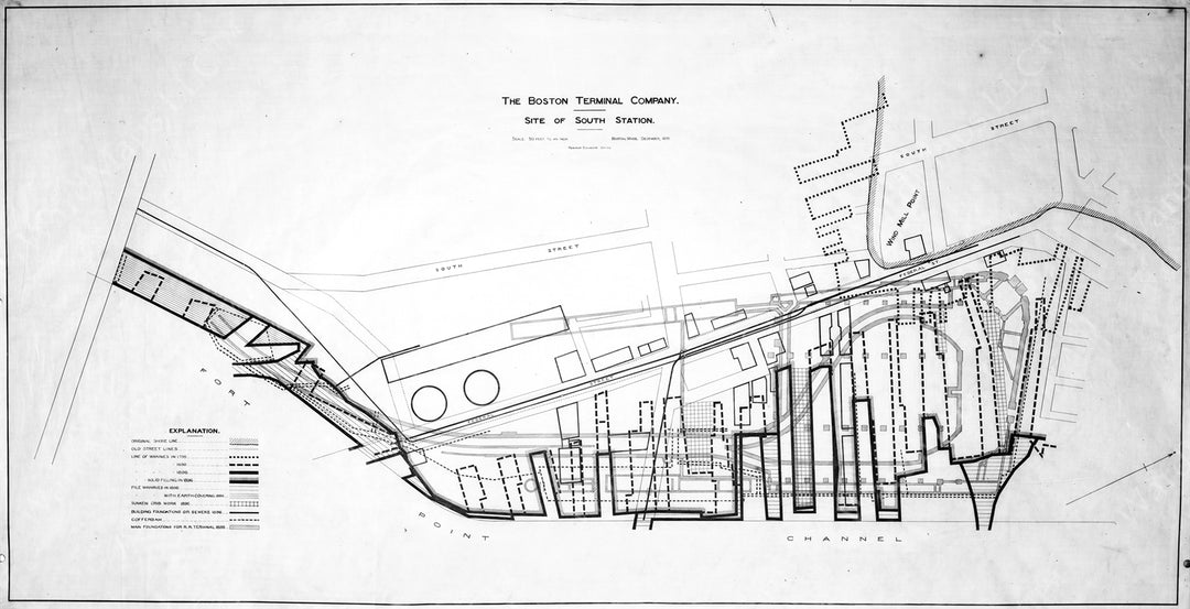 Boston Terminal Co. Site of South Station, Boston, Massachusetts 1899