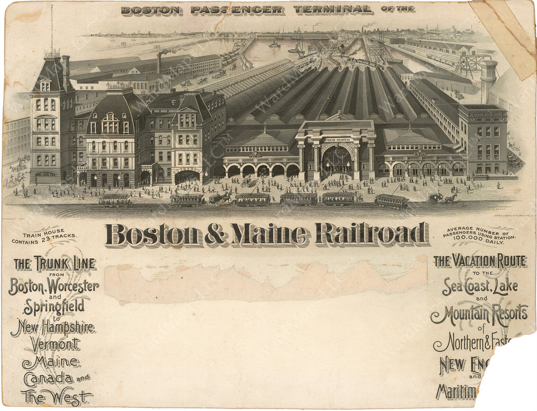 Boston & Maine Railroad Union Station, Boston, Massachusetts 1894