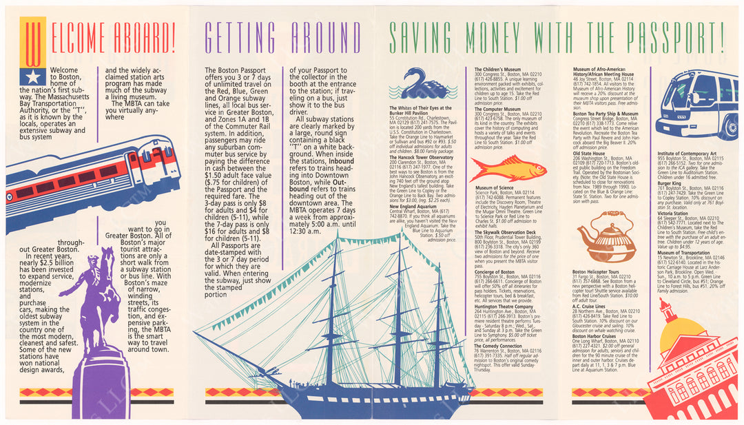MBTA “Boston Passport” Brochure 1989 (Side B)