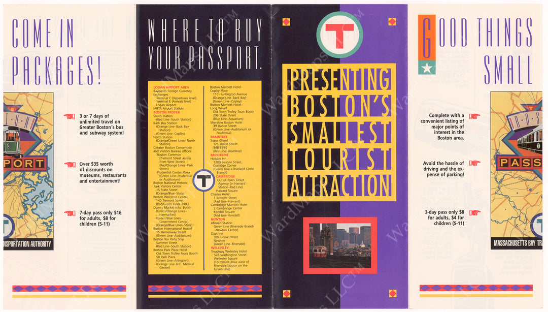 MBTA “Boston Passport” Brochure 1989 (Side A)