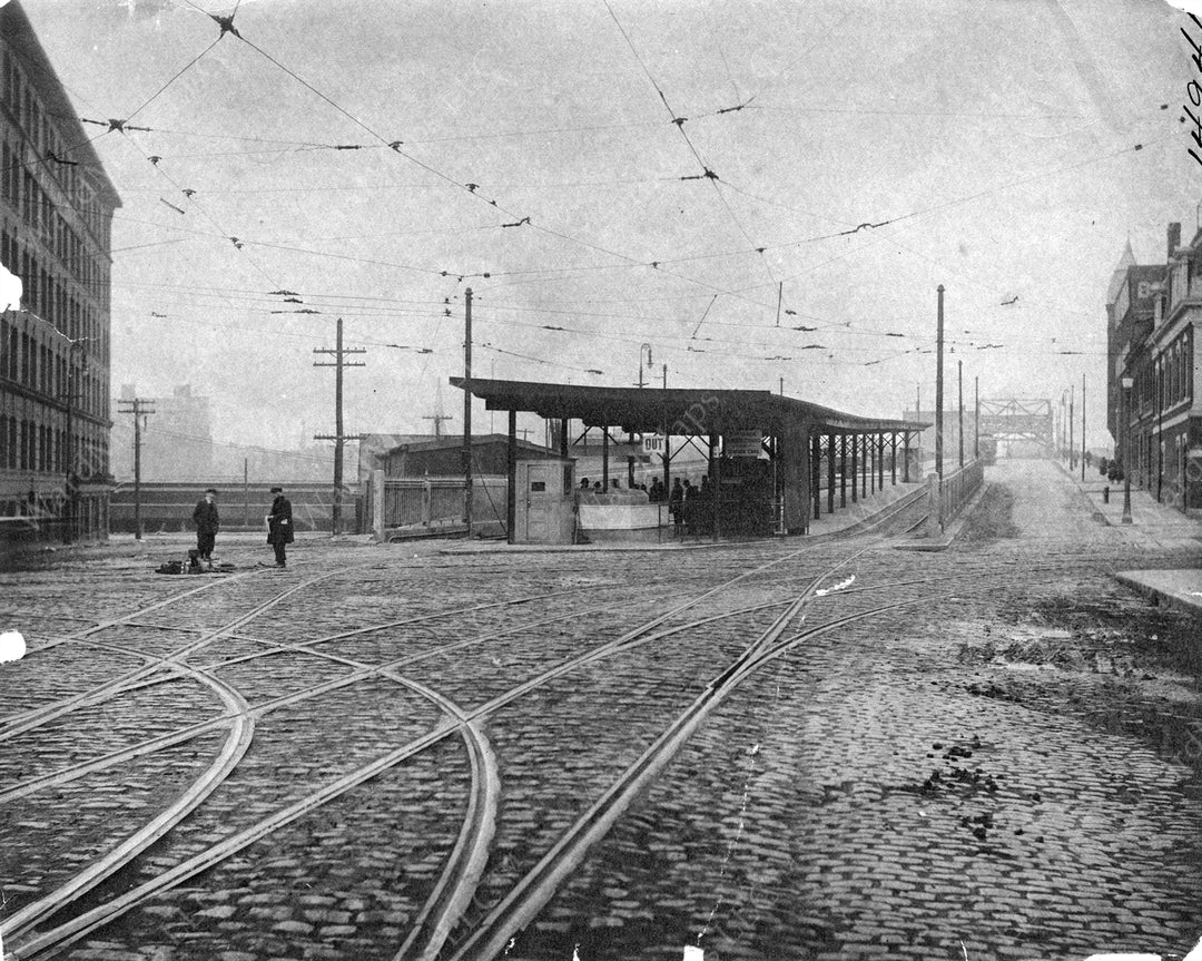 Street-level at Broadway Station, South Boston, Massachusetts 1917
