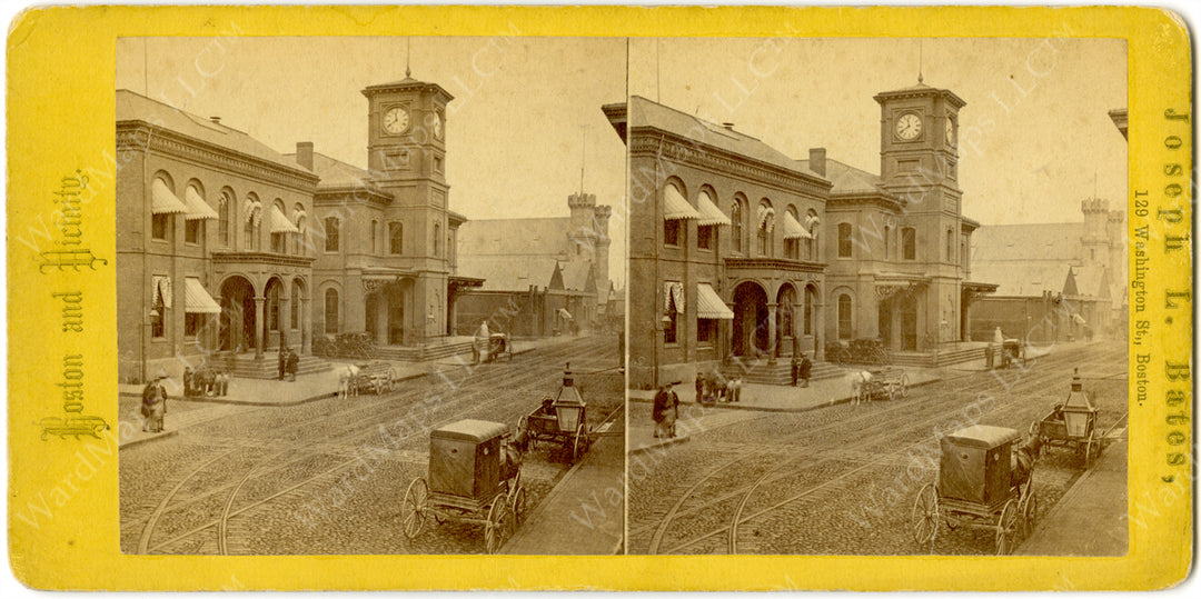 Railroad Depots on Causeway Street, Boston, Massachusetts Circa 1868