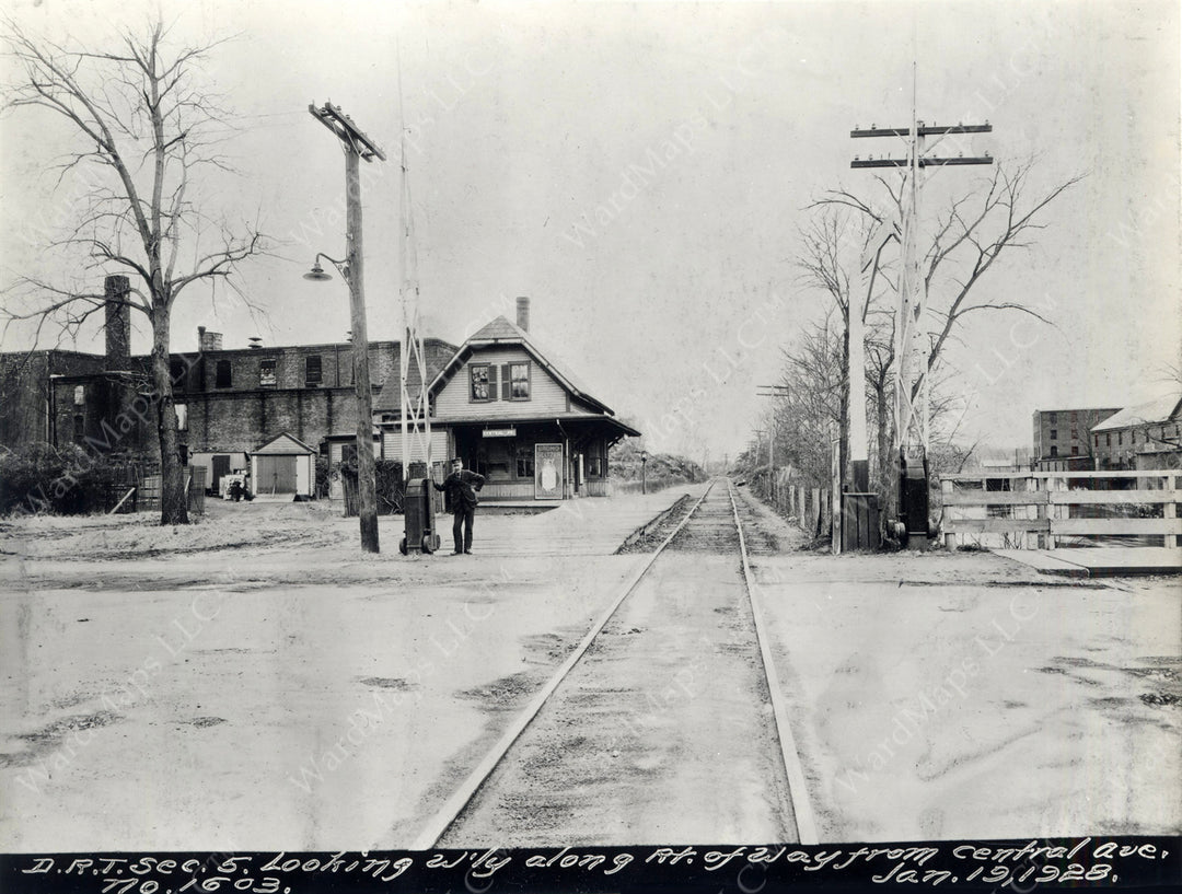 Central Avenue Railroad Depot, Milton, Massachusetts, January 19, 1928
