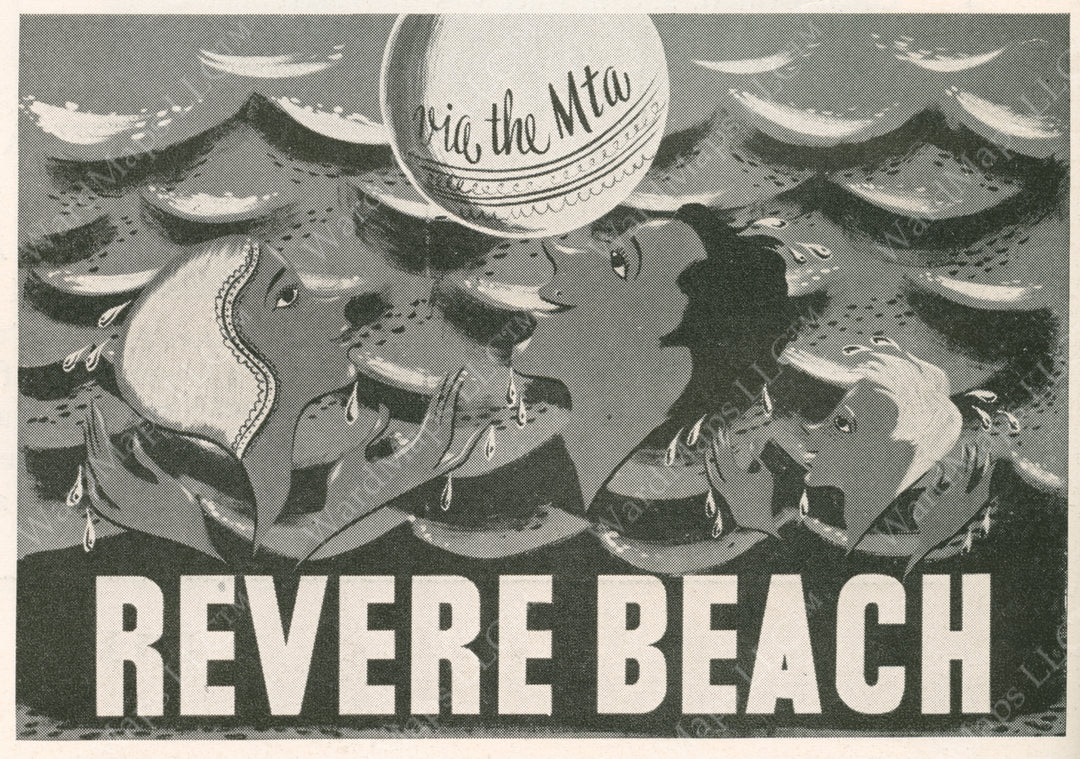 MTA (Boston, Massachusetts) Advertisement Graphic 1952: Revere Beach