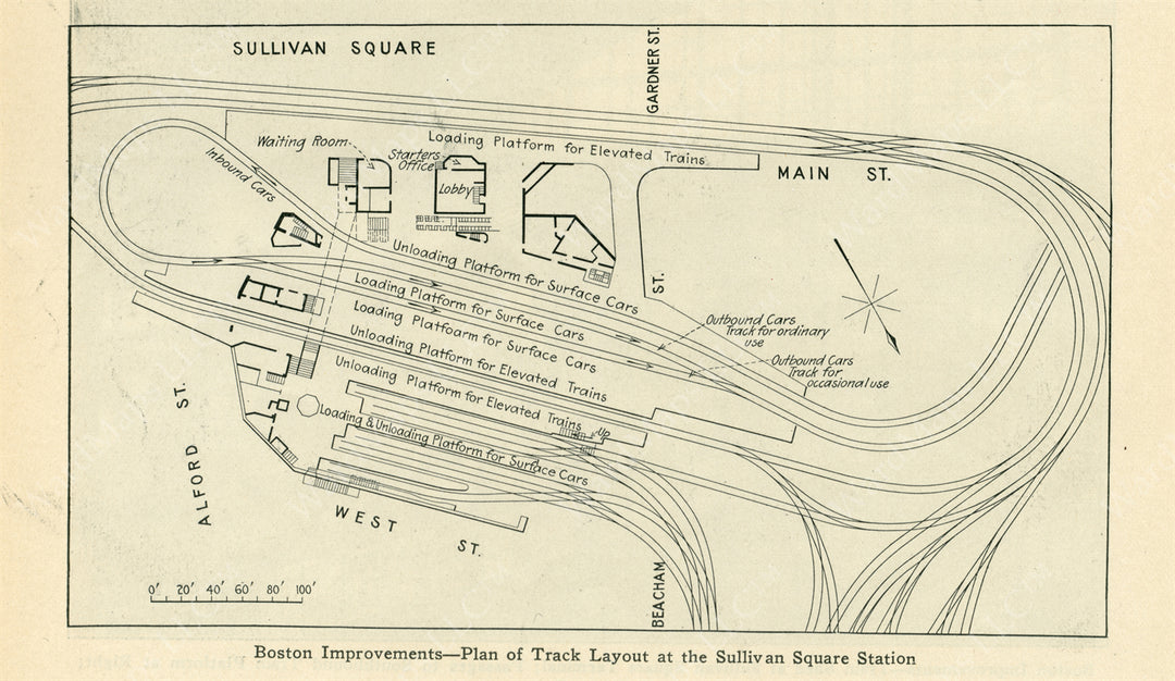 Sullivan Square Station Second Level, Charlestown, Massachusetts March 1, 1913