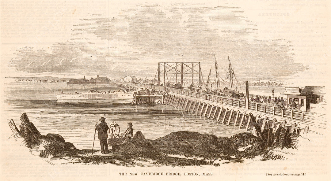 West Boston Bridge, Boston - Cambridge, Massachusetts Circa Early 1850s