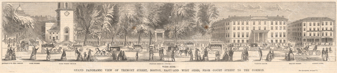 Tremont Street West Side, Boston, Massachusetts Early 1850s