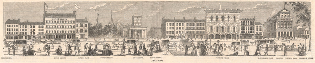 Tremont Street East Side, Boston, Massachusetts Early 1850s