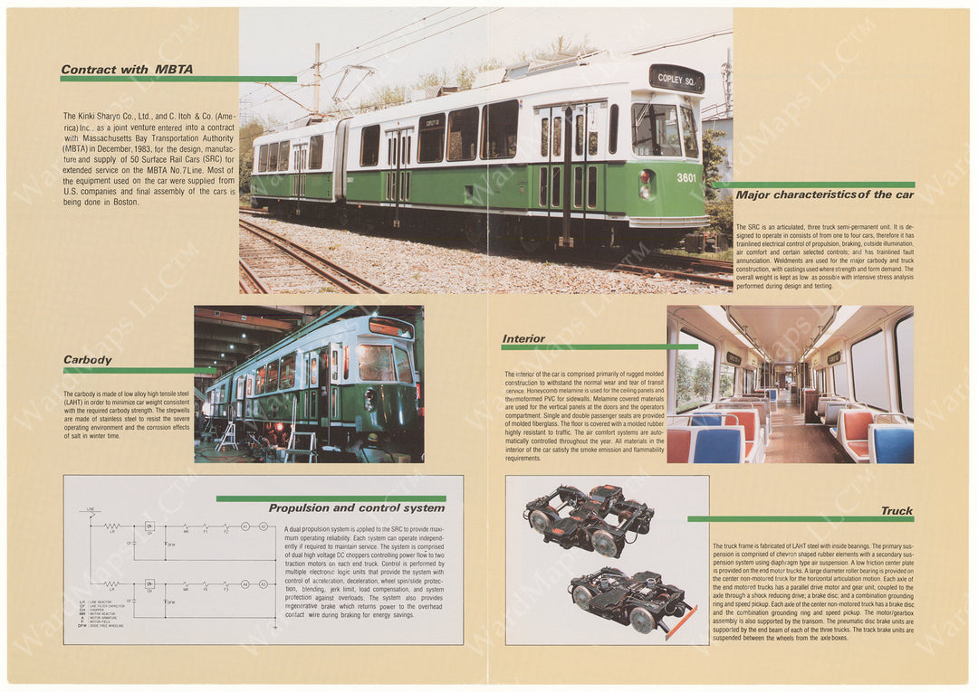 MBTA Green Line Type 7 LRV Brochure Mid-1980s (Side B)