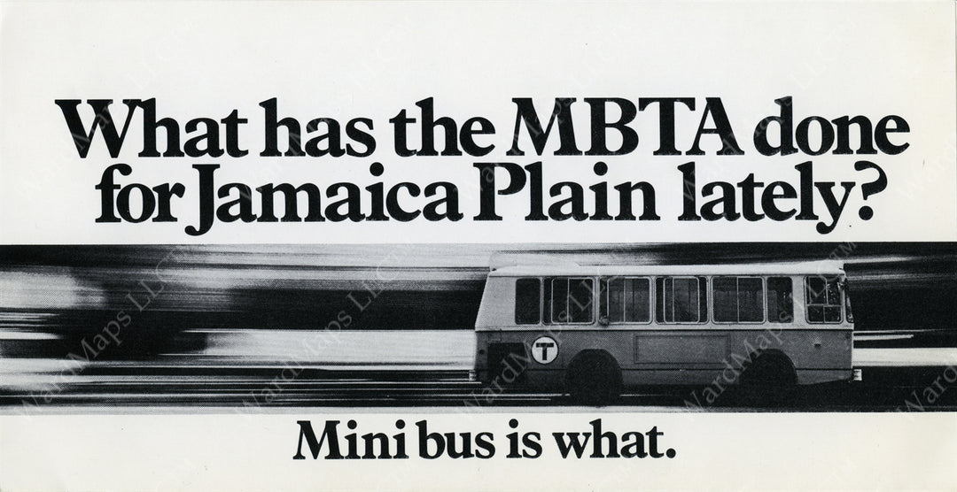 MBTA Mini Bus Brochure for Jamaica Plain, Massachusetts 1973