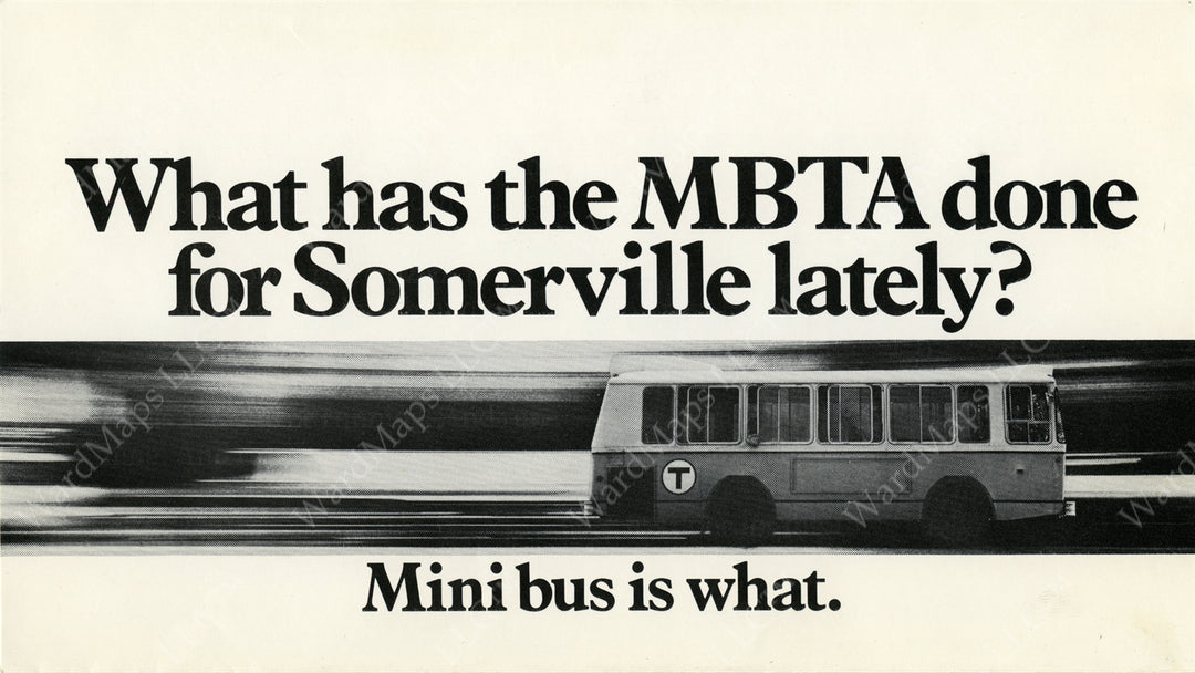 MBTA Mini Bus Brochure for Somerville, Massachusetts 1973