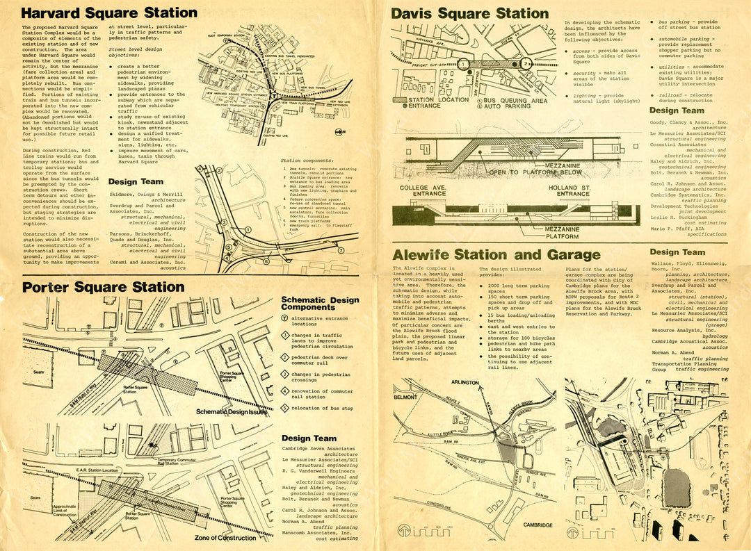 Stations of the MBTA Red Line Northwest Extension (Cambridge and Somerville, Massachusetts) 1976