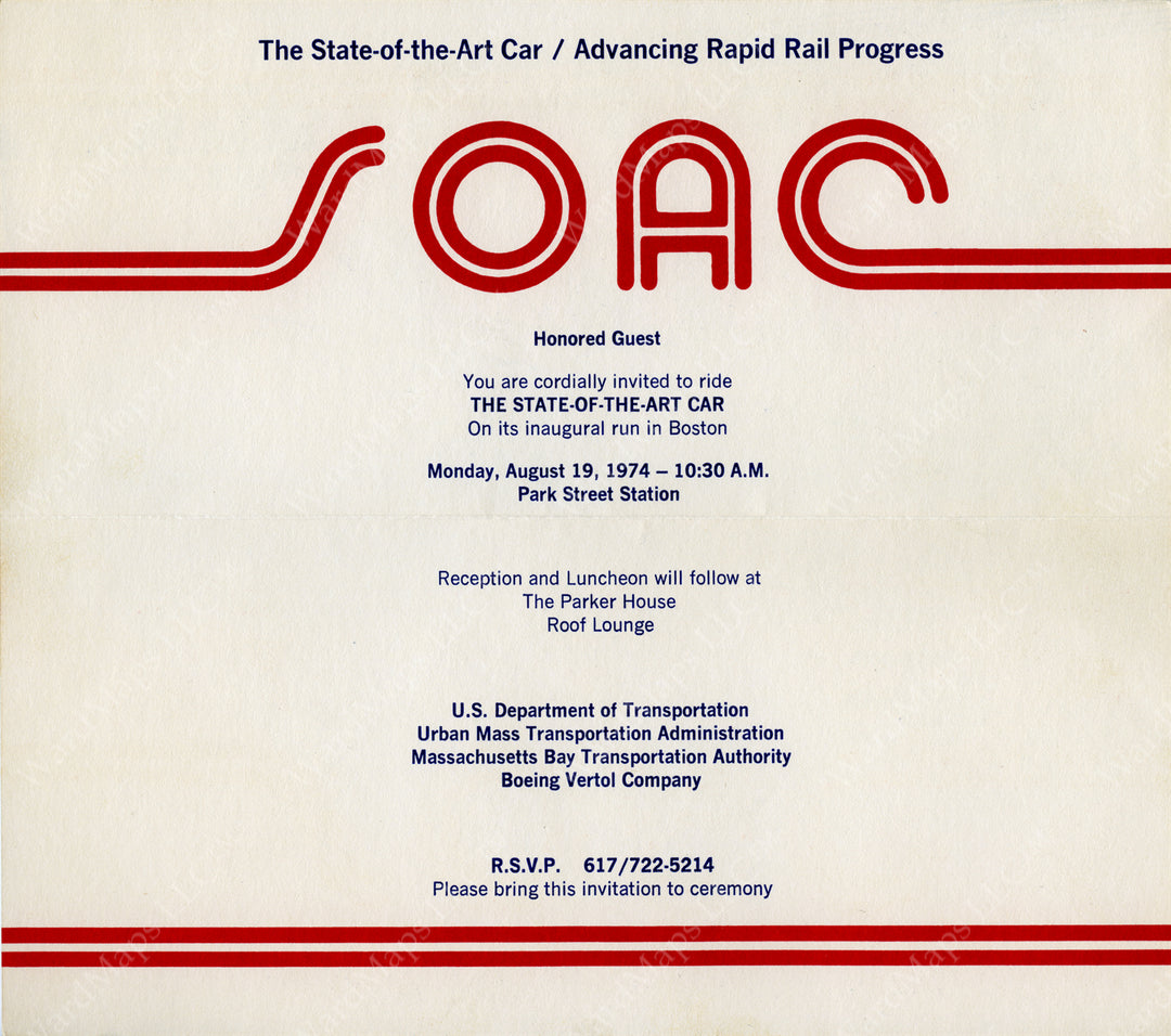 SOAC’s Inaugural Boston, Massachusetts Run Invitation 1974 (Side B)