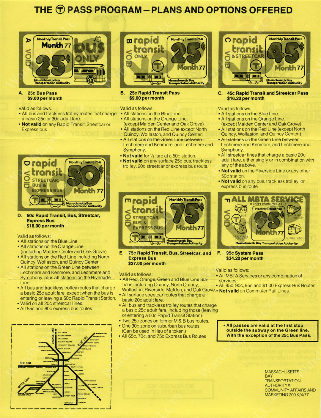 MBTA Pass Pamphlet 1977 (Side B)