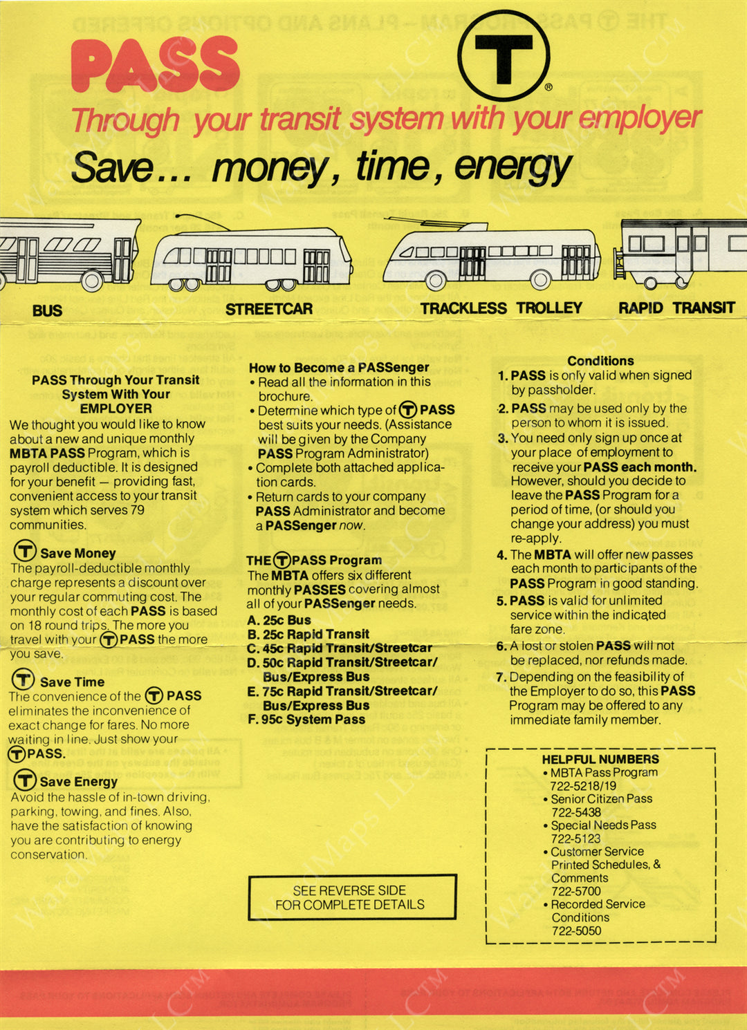 MBTA Pass Pamphlet 1977 (Side A)