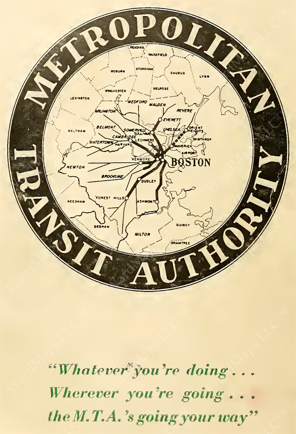 MTA (Boston, Massachusetts) Logo with Slogan 1948