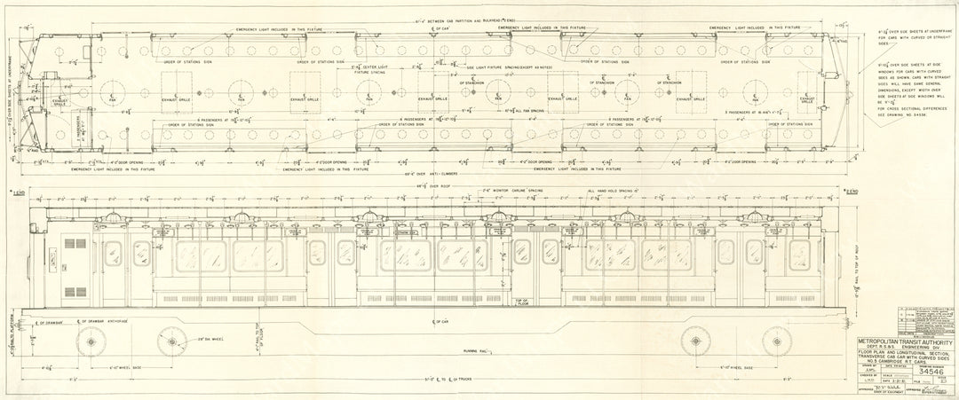 Boston Cambridge-Dorchester Type 5 Car (Drawing B) March 1961