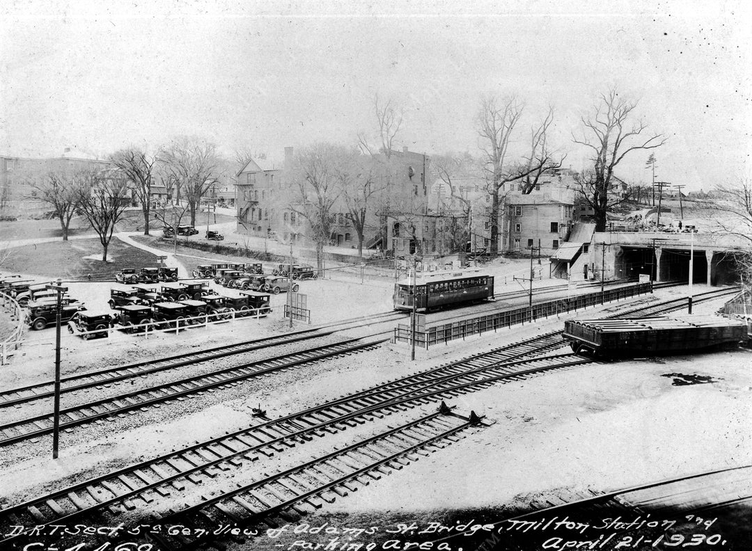 Milton Streetcar Stop, Massachusetts, April 21, 1930