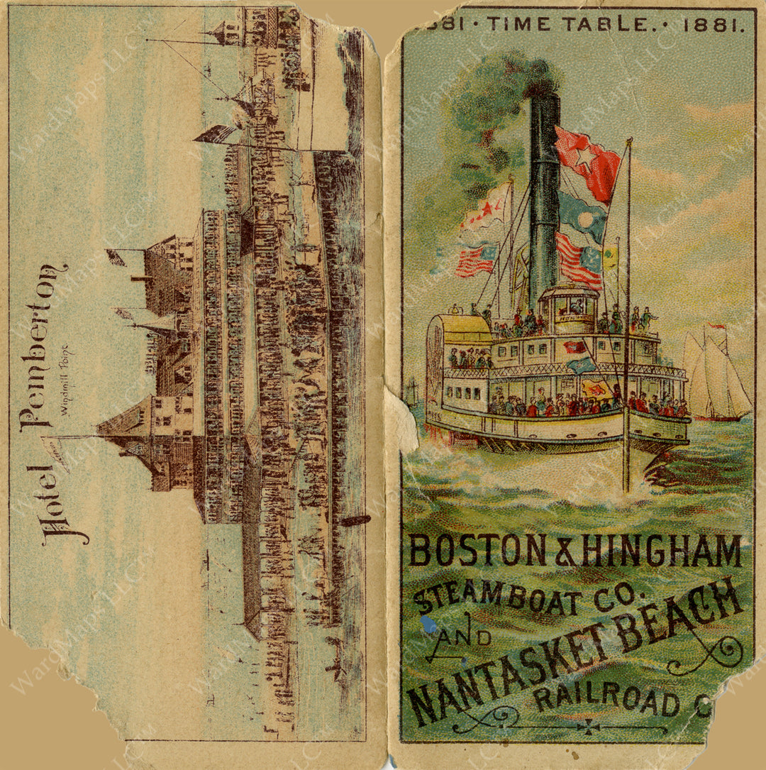 Hull & Hingham (Massachusetts) Ferry Timetable Cover 1881