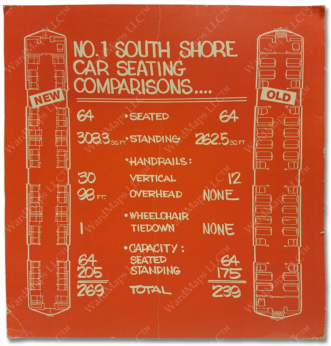 MBTA Red Line Type 1 Car Seating Comparisons Car Card Ad