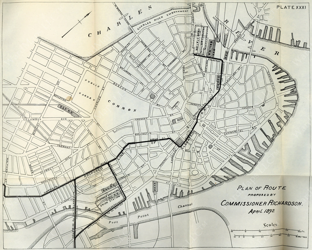 RTC Report 1892: Route Proposed by Commissioner, Boston, Massachusetts