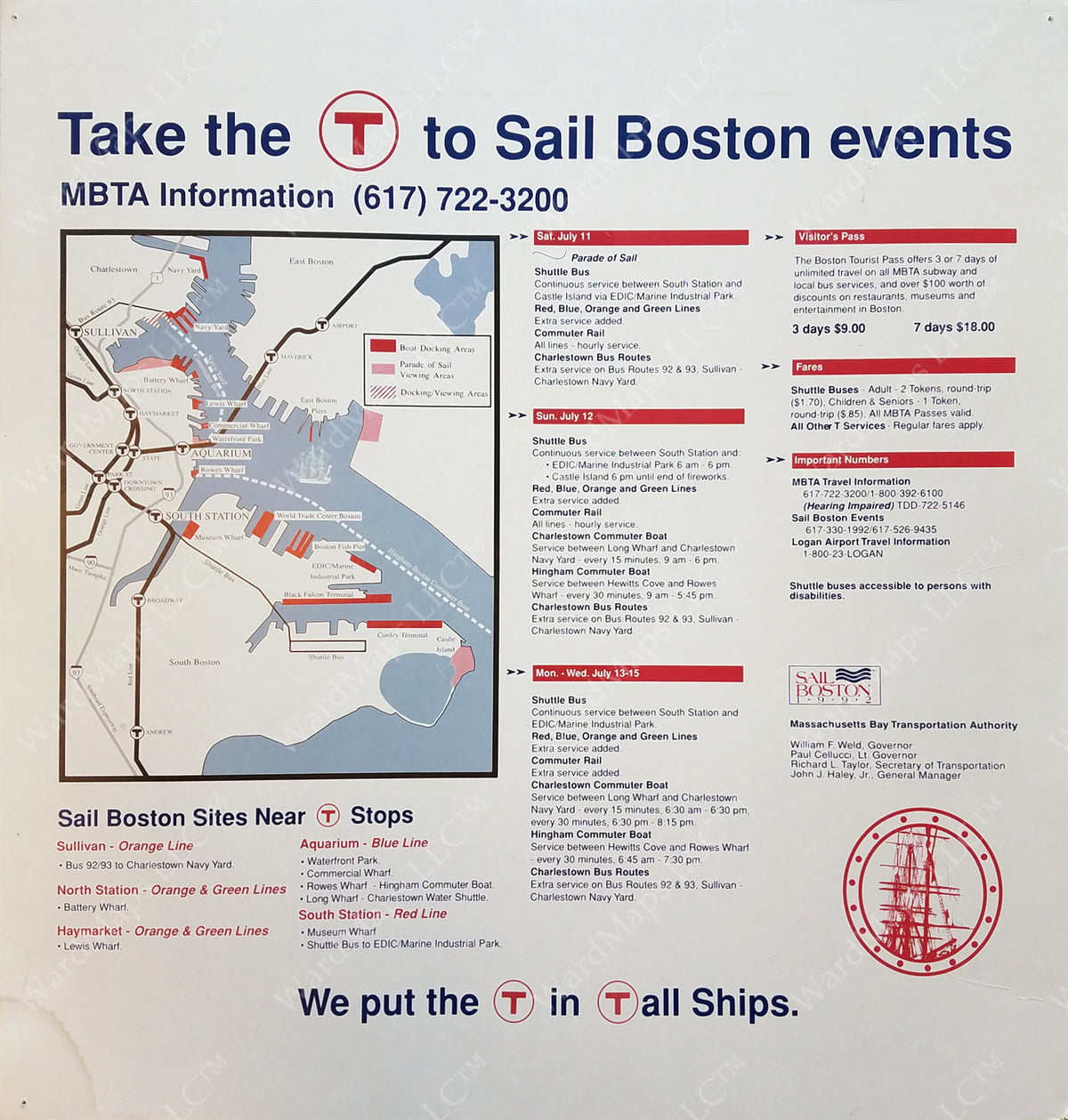 MBTA Sail Boston 1992 Car Card Poster – WardMaps LLC