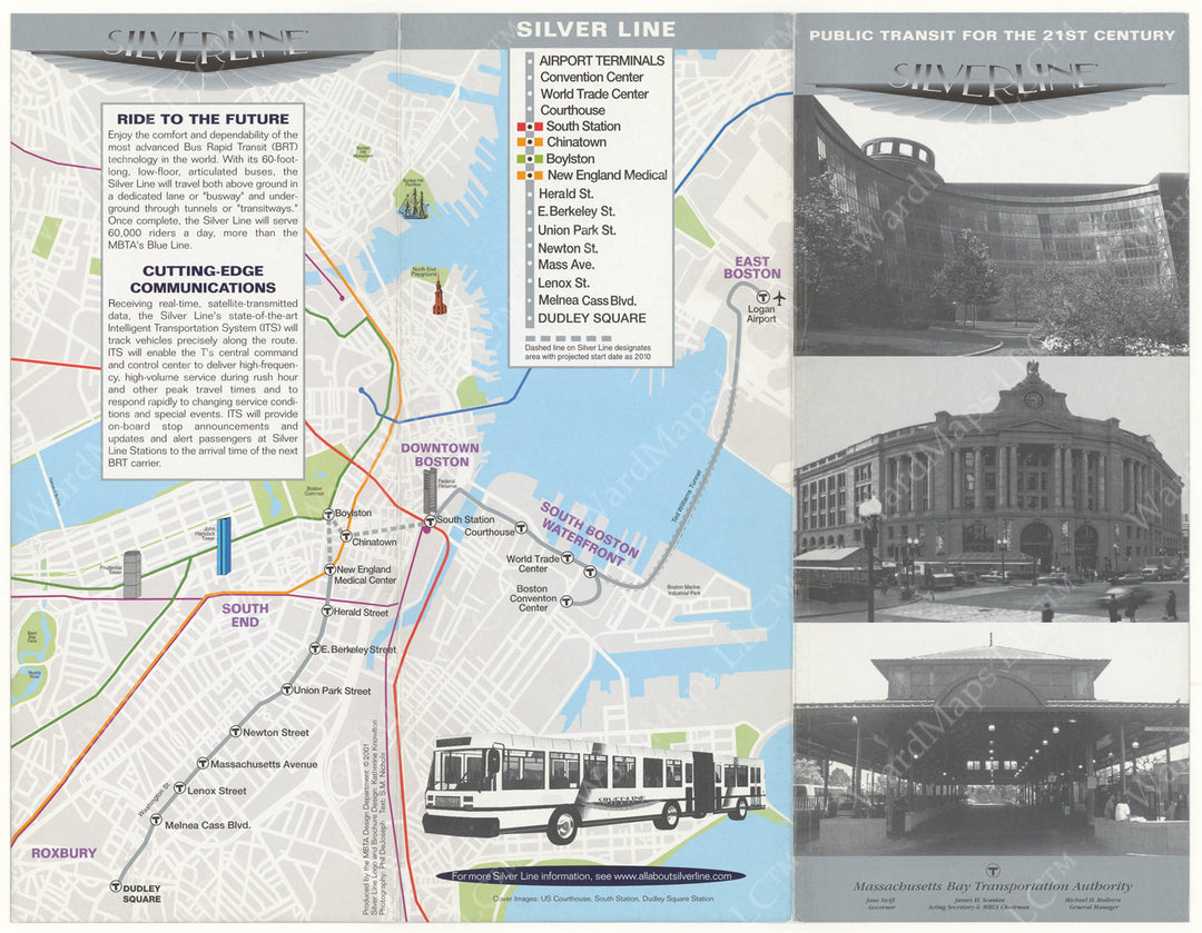 MBTA Silver Line (Boston, Massachusetts) Brochure Circa 2000 (Side A)