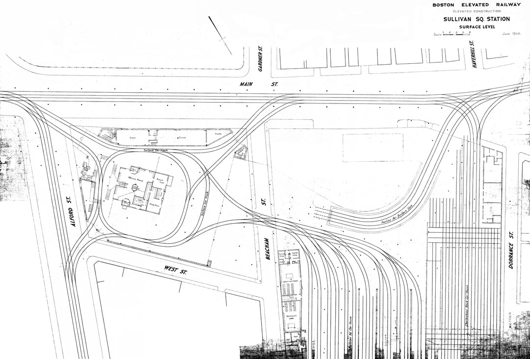 Sullivan Square Station Street-Level Plan, Charlestown, Massachusetts June 1906
