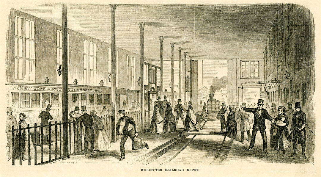Boston & Worcester Railroad Depot Platforms, Boston, Massachusetts 1855