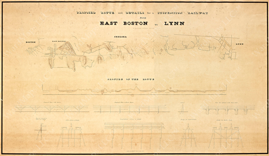 Suspension Railway from East Boston to Lynn, Massachusetts 1835