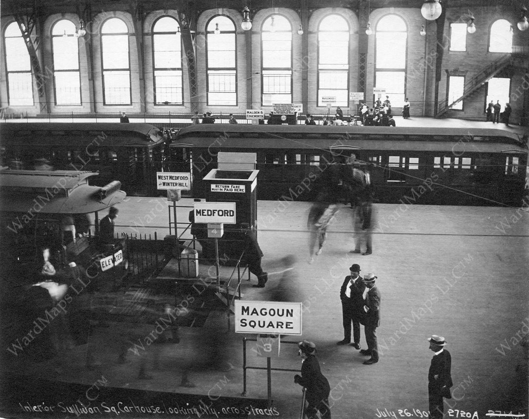 Transferring at Sullivan Square Station, Charlestown, Massachusetts, July 26, 1901
