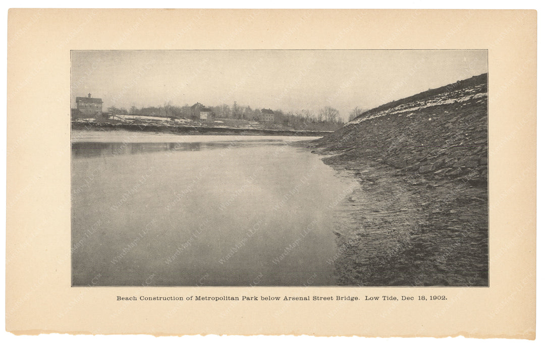 Charles River Dam Report 1903: Beach Below Arsenal Street, Boston, Massachusetts