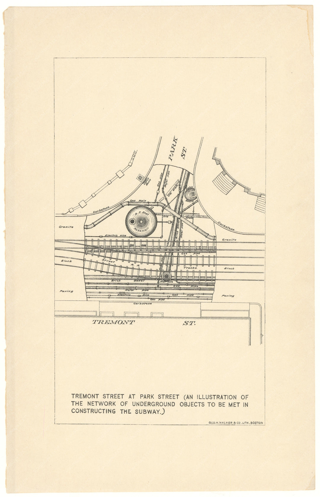 BTC Report 01 1895: Tremont at Park Streets Underground Objects, Boston, Massachusetts