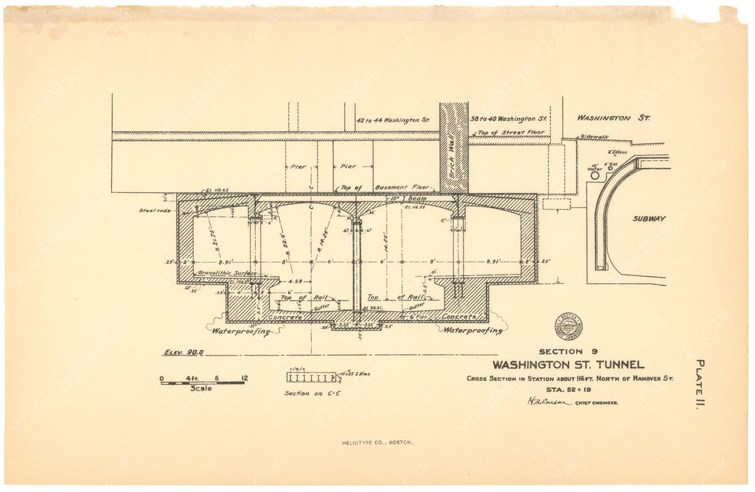 BTC Report 12 1906 Plate 11: Friend / Union Station Cross Section