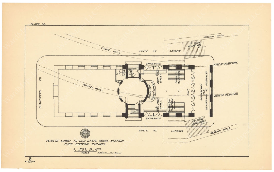 BTC Report 09 1903 Plate 14: Plan of Lobby in Old State House