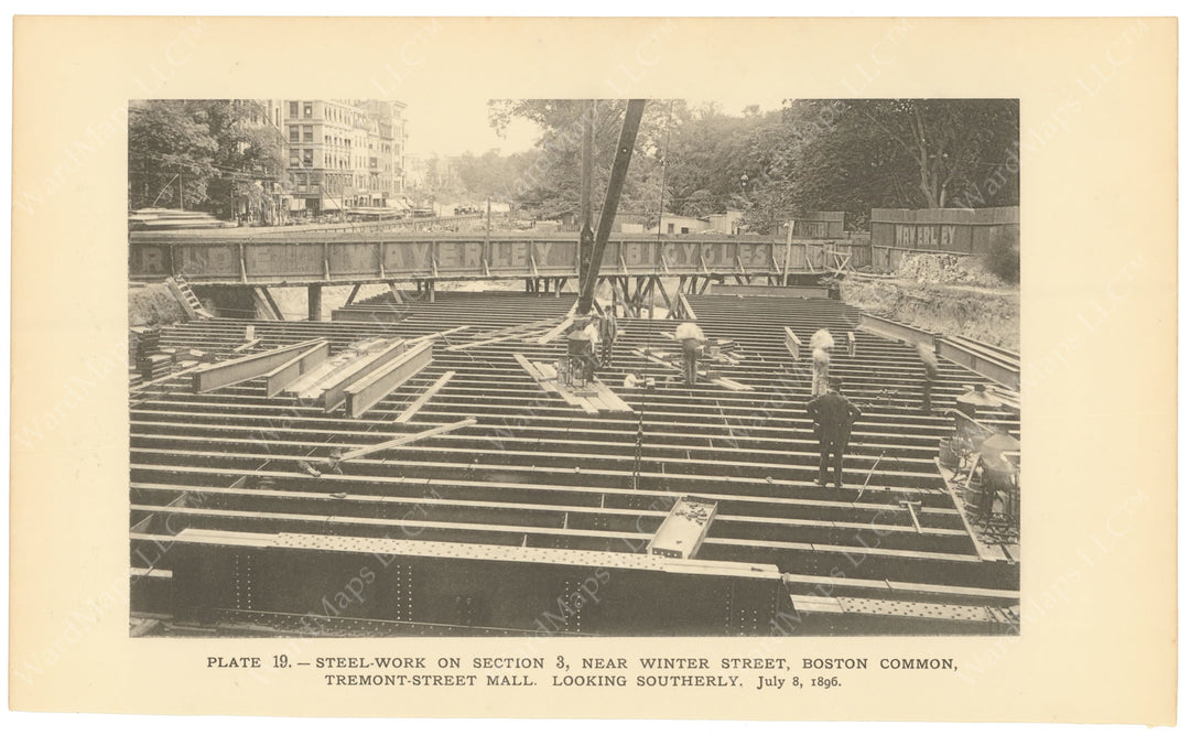 BTC Report 02 1896 Plate 19: Park Street Station Steel Work, Boston, Massachusetts